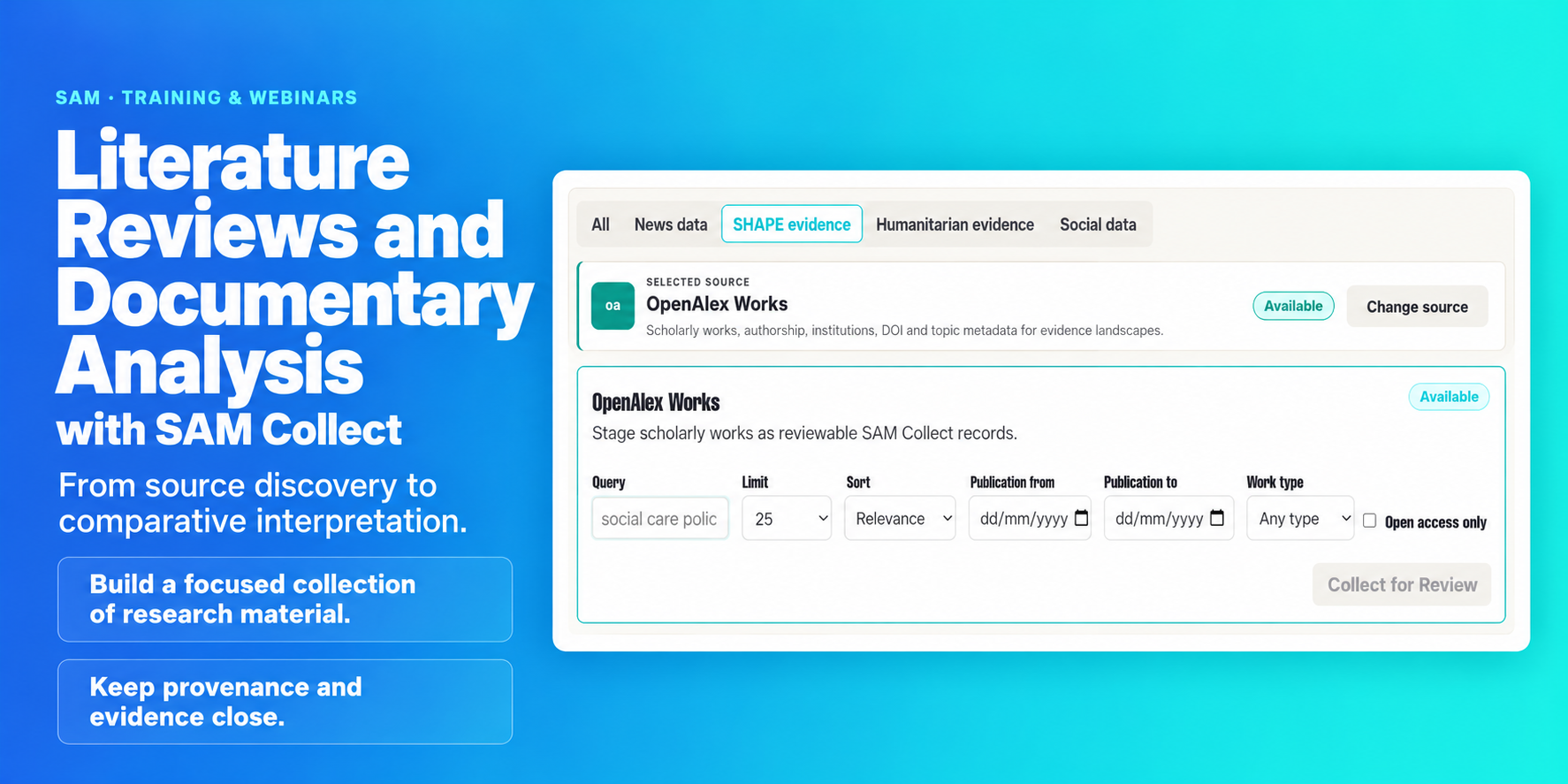 SAM training: public source research with source screenshots